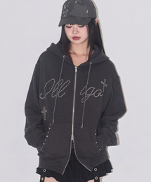 ILLIGO（イリゴ）の「クロスホットフィックスフードジップアップチャコール（パーカー）」