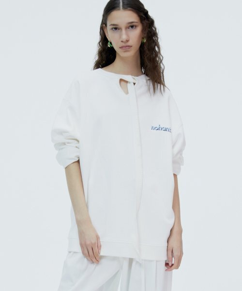 NOHANT(ノアン)の「PRINCE TWO WAY SWEATSHIRT WHITE(スウェット・レディース・ホワイト・LARGE/MEDIUM/SMALL/X-SMALL)」の1枚目の写真