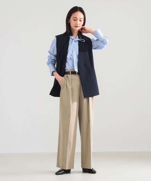 Demi-Luxe BEAMS（デミルクス ビームス）の「ラペルレス 2ボタン ジレ（ベスト・レディース・ネイビー/アイボリー・36/38）」の11枚目の写真