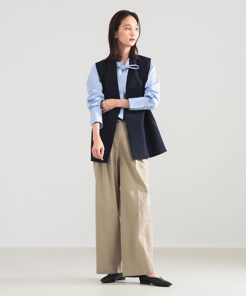 Demi-Luxe BEAMS（デミルクス ビームス）の「ラペルレス 2ボタン ジレ（ベスト・レディース・ネイビー/アイボリー・36/38）」の12枚目の写真