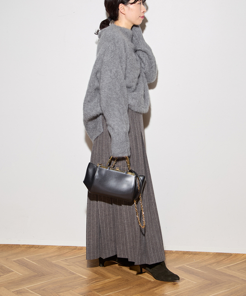 journal standard L'essage（ジャーナルスタンダードレサージュ）の「《追加》FOX CASHMERE オフプルオーバー（ニット/セーター・レディース・チャコールグレー/ベージュ/レッド・FREE）」の5枚目の写真