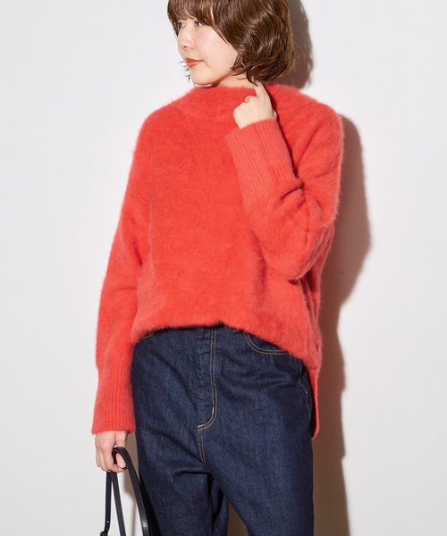 journal standard L'essage（ジャーナルスタンダードレサージュ）の「《追加》FOX CASHMERE オフプルオーバー（ニット/セーター・レディース・チャコールグレー/ベージュ/レッド・FREE）」の15枚目の写真