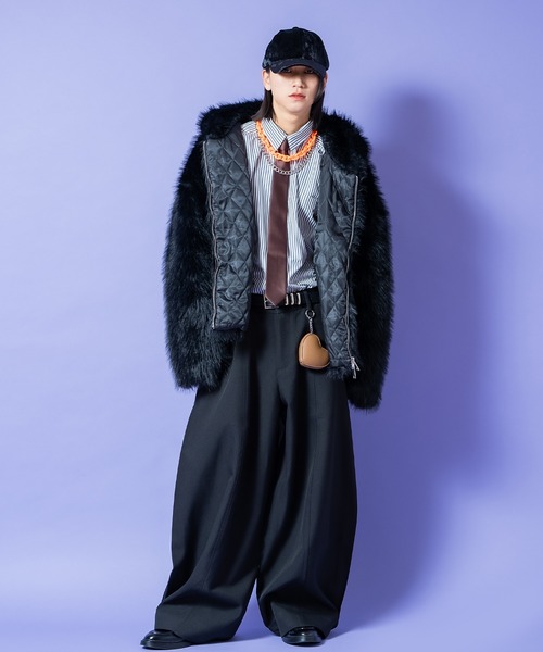 a.p.o.v.(エーピーオービー)の「a.p.o.v. 総ファー短丈フードブルゾンジャケット(ブルゾン・メンズ・ブラック/ベージュ・ONESIZE)」の5枚目の写真