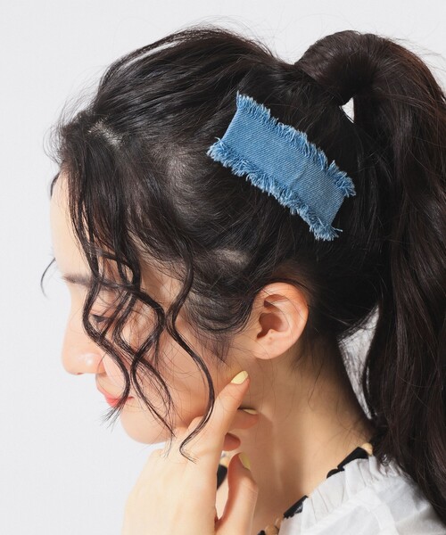BEAMS BOY(ビームスボーイ)の「カットオフ バレッタ(バレッタ/ヘアクリップ・レディース・インディゴブルー/ブルー・ONE SIZE)」の1枚目の写真