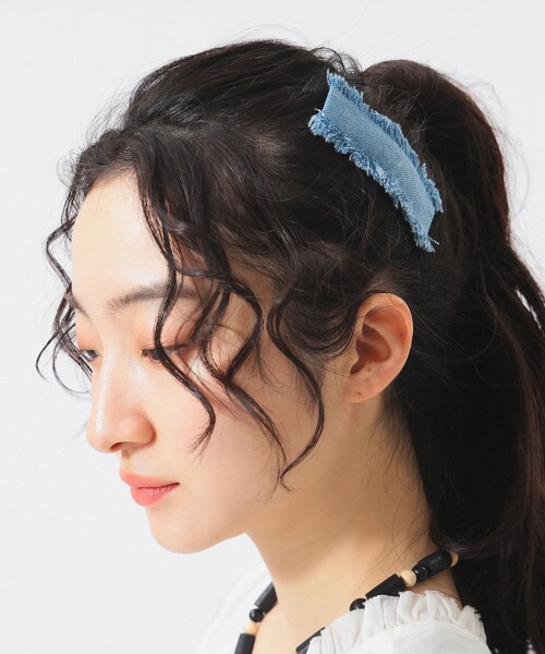 BEAMS BOY(ビームスボーイ)の「カットオフ バレッタ(バレッタ/ヘアクリップ・レディース・インディゴブルー/ブルー・ONE SIZE)」の3枚目の写真