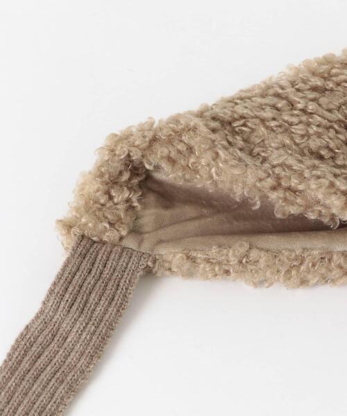 SMELLY(スメリー)の「ループボアボンネット(ニットキャップ/ビーニー・レディース・ベージュ/ブラック・-)」の3枚目の写真