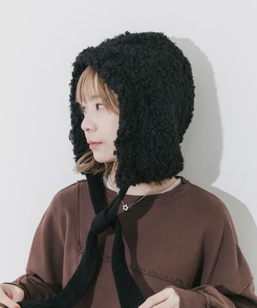 SMELLY(スメリー)の「ループボアボンネット(ニットキャップ/ビーニー・レディース・ベージュ/ブラック・-)」の21枚目の写真