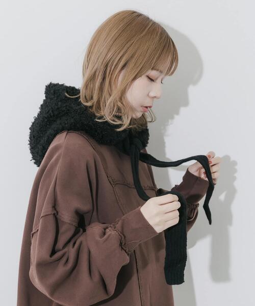 SMELLY(スメリー)の「ループボアボンネット(ニットキャップ/ビーニー・レディース・ベージュ/ブラック・-)」の19枚目の写真