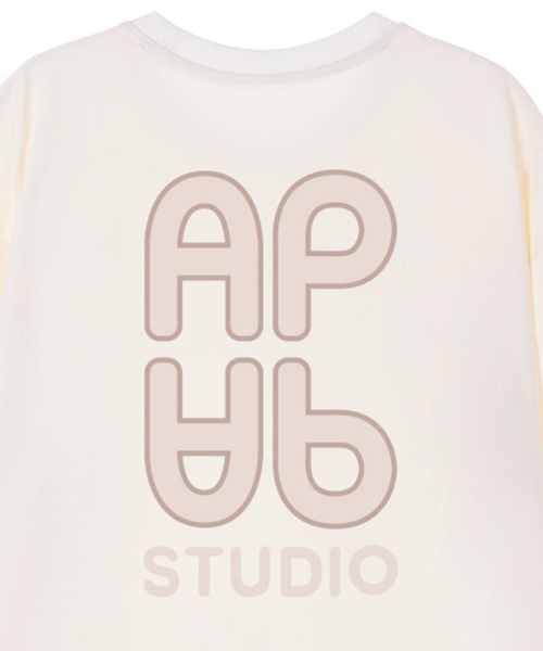 ASTRAL PROJECTION（アストラルプロジェクション）の「[オーバーサイズ]エイピエイピ13番手綿ラウンドネック半袖Tシャツ_アイボリー（Tシャツ/カットソー・メンズ・その他・LARGE/MEDIUM/XX-LARGE）」の4枚目の写真