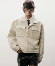 UNTAGE（アンテージ）の「フラップポケットブークレツイードジャケット[ホワイト(MAN)]_UTO-FB10（テーラードジャケット）」