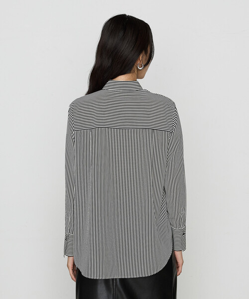 COMME CA(コムサ)の「〔 TALLサイズ 〕 パウダーデシン/デシンストライプ シャツ(シャツ/ブラウス・レディース・ホワイト/グレー/ブラック・15号/13号)」の16枚目の写真