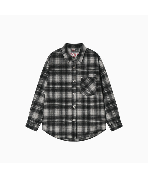 MENASOO(ミナス)の「MNS Classic Check Oversized Shirt Jacket_Black(その他アウター・レディース・ブラック・F)」の1枚目の写真
