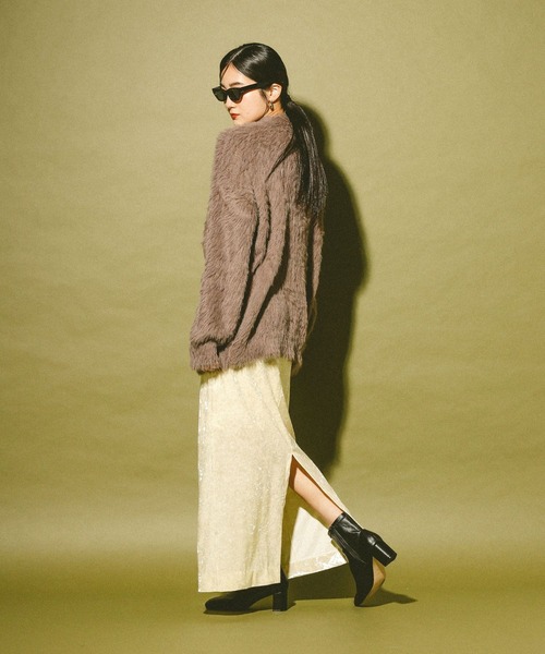 GLOBAL WORK（グローバルワーク）の「ベロアスカート/611191（スカート・レディース・ホワイト系その他7/ブラウン・MEDIUM/LARGE）」の5枚目の写真