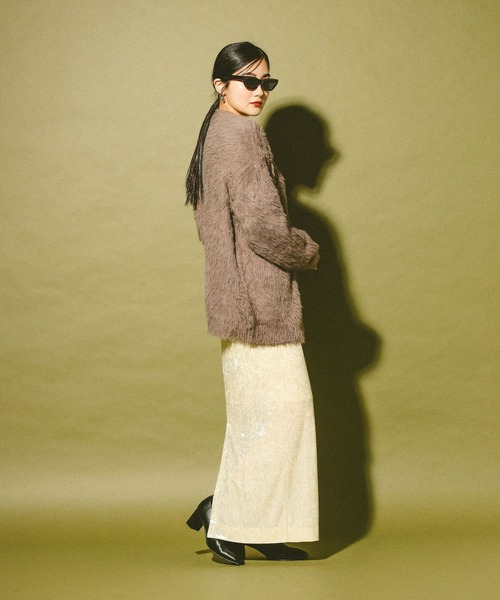 GLOBAL WORK（グローバルワーク）の「ベロアスカート/611191（スカート・レディース・ホワイト系その他7/ブラウン・MEDIUM/LARGE）」の4枚目の写真