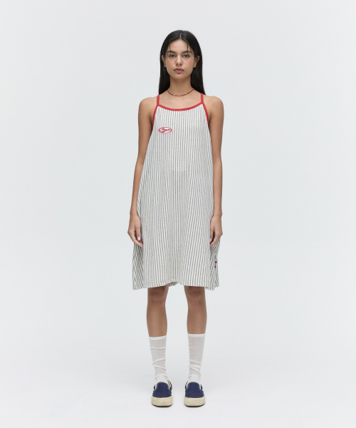 MENASOO(ミナス)の「MENASOO SUMMER STRIPE TERRY STRAP ONEPIECE_GRAY(ワンピース・レディース・グレー・F)」の8枚目の写真
