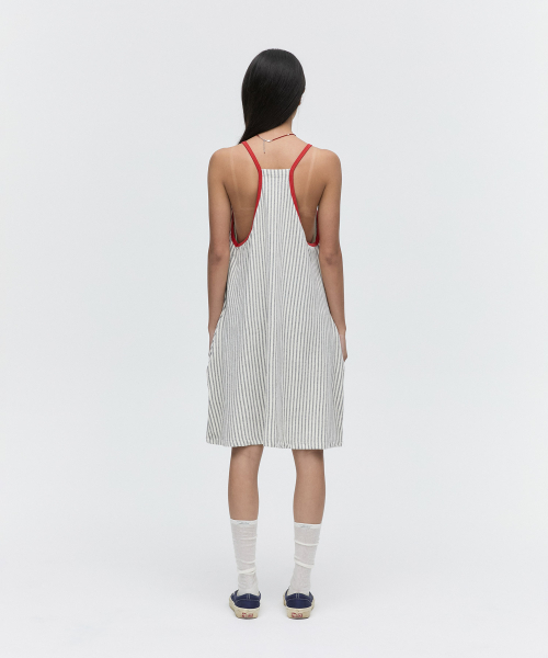 MENASOO(ミナス)の「MENASOO SUMMER STRIPE TERRY STRAP ONEPIECE_GRAY(ワンピース・レディース・グレー・F)」の10枚目の写真