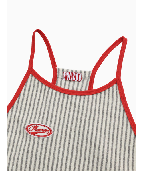 MENASOO(ミナス)の「MENASOO SUMMER STRIPE TERRY STRAP ONEPIECE_GRAY(ワンピース・レディース・グレー・F)」の13枚目の写真