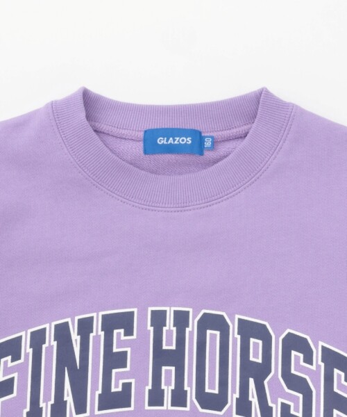 GLAZOS（グラソス）の「カレッジロゴ フロントプリント 裏毛トレーナー（スウェット・キッズ・グリーン/ラベンダー/トップグレー・150cm/160cm/170cm）」の5枚目の写真