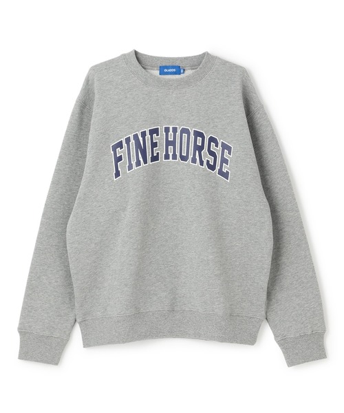 GLAZOS（グラソス）の「カレッジロゴ フロントプリント 裏毛トレーナー（スウェット・キッズ・グリーン/ラベンダー/トップグレー・150cm/160cm/170cm）」の2枚目の写真