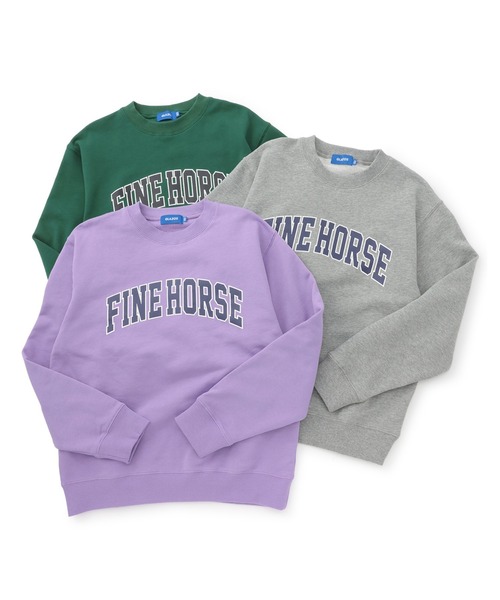GLAZOS（グラソス）の「カレッジロゴ フロントプリント 裏毛トレーナー（スウェット・キッズ・グリーン/ラベンダー/トップグレー・150cm/160cm/170cm）」の4枚目の写真