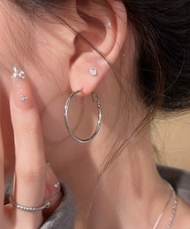 《Bz》シルバーフープピアス4cm/レディース/両耳用(T3)