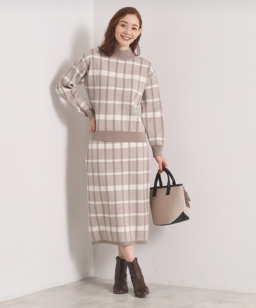 ITS'DEMO（イッツデモ）の「【手洗い可】タイトスカートニットセットアップ（セットアップ・レディース・ベージュ系3/ブラック系3/ブルー系8/ワイン系2・00）」の3枚目の写真