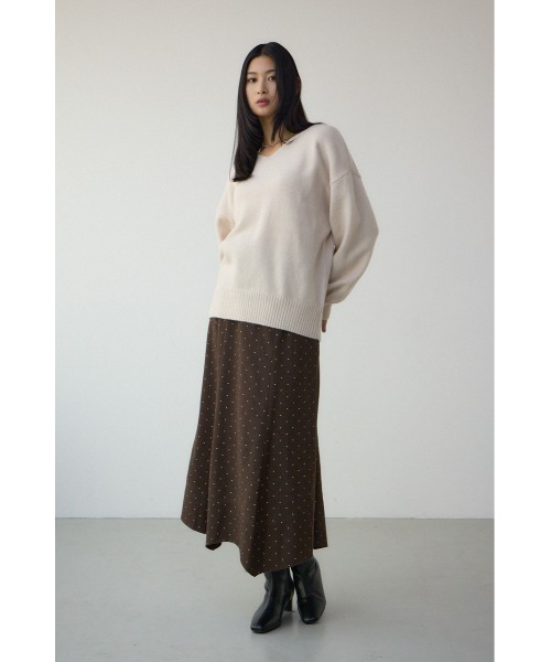 AZUL by moussy(アズールバイマウジー)の「Vネックアソートカラーニットプルオーバー(ニット/セーター・レディース・ブラック/レッド/グレー系その他/アイボリー/ブルー・FREE)」の9枚目の写真
