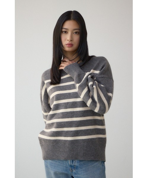 Vネックアソートカラーニットプルオーバー（ニット/セーター）｜AZUL