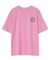 HIWITH（ハイウィーズ）の「ハッピー半袖Tシャツ_ライトピンク（Tシャツ/カットソー）」