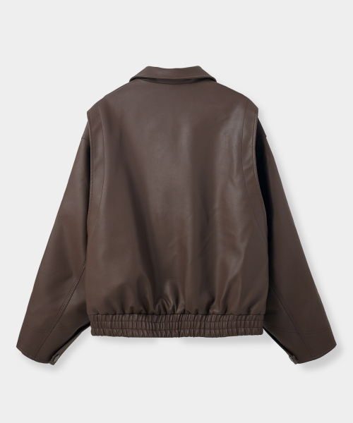 EUGGEN(ユジェン)の「2WAY PUミニマルレザージャケット_ブラウン(ライダースジャケット・レディース・その他・SMALL/MEDIUM)」の3枚目の写真