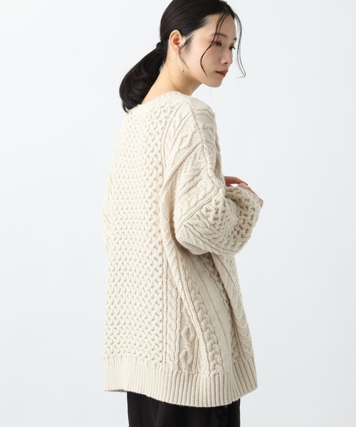 studio CLIP（スタディオクリップ）の「《natural by clip》5ゲージウール混ケーブルプルオーバー（ニット/セーター・レディース・アイボリー/ベージュ・FREE）」の20枚目の写真