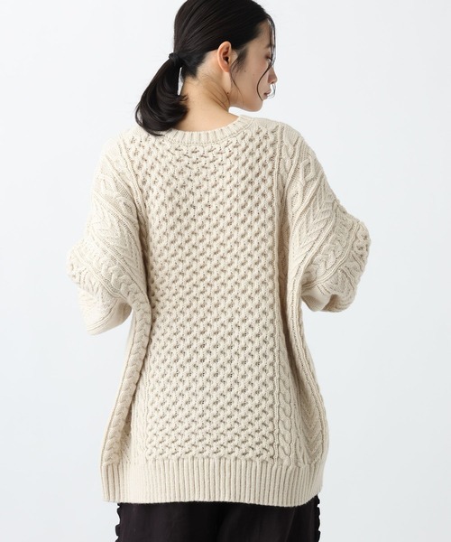 studio CLIP（スタディオクリップ）の「《natural by clip》5ゲージウール混ケーブルプルオーバー（ニット/セーター・レディース・アイボリー/ベージュ・FREE）」の21枚目の写真