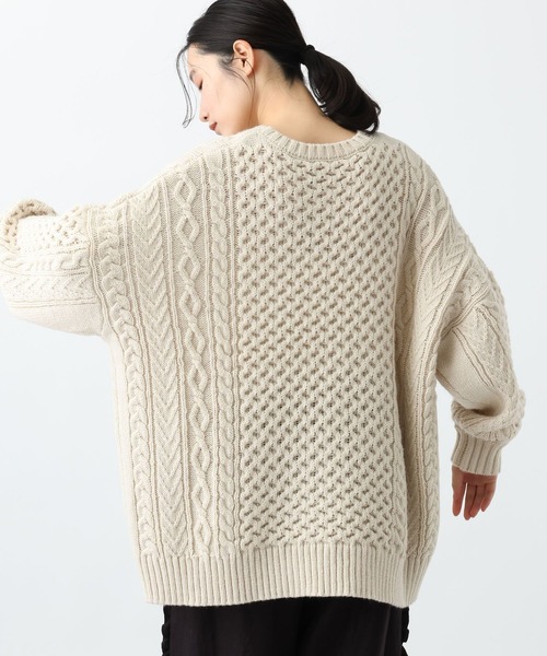studio CLIP（スタディオクリップ）の「《natural by clip》5ゲージウール混ケーブルプルオーバー（ニット/セーター・レディース・アイボリー/ベージュ・FREE）」の22枚目の写真