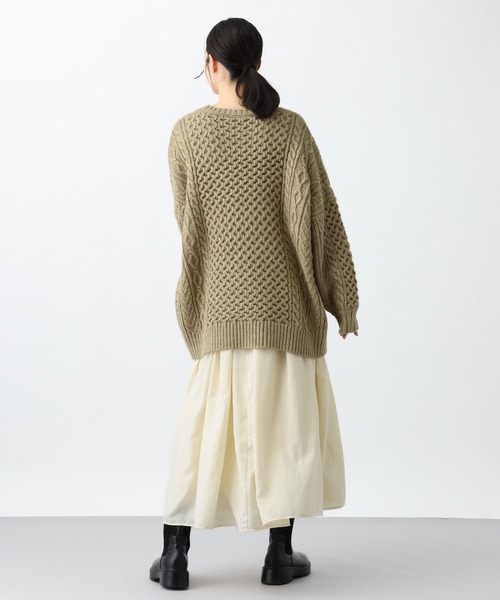 studio CLIP（スタディオクリップ）の「《natural by clip》5ゲージウール混ケーブルプルオーバー（ニット/セーター・レディース・アイボリー/ベージュ・FREE）」の5枚目の写真