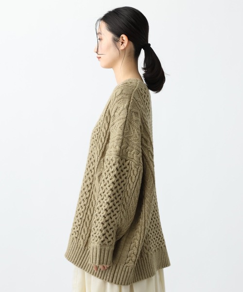 studio CLIP（スタディオクリップ）の「《natural by clip》5ゲージウール混ケーブルプルオーバー（ニット/セーター・レディース・アイボリー/ベージュ・FREE）」の11枚目の写真