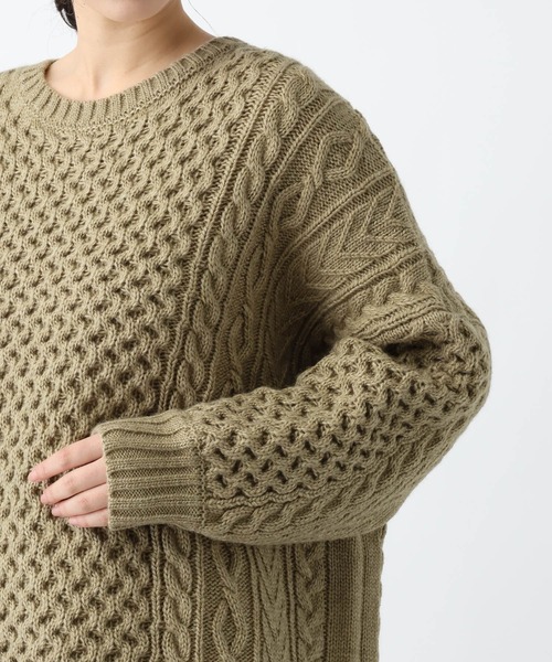 studio CLIP（スタディオクリップ）の「《natural by clip》5ゲージウール混ケーブルプルオーバー（ニット/セーター・レディース・アイボリー/ベージュ・FREE）」の14枚目の写真