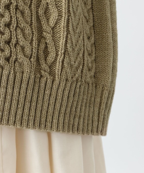 studio CLIP（スタディオクリップ）の「《natural by clip》5ゲージウール混ケーブルプルオーバー（ニット/セーター・レディース・アイボリー/ベージュ・FREE）」の15枚目の写真