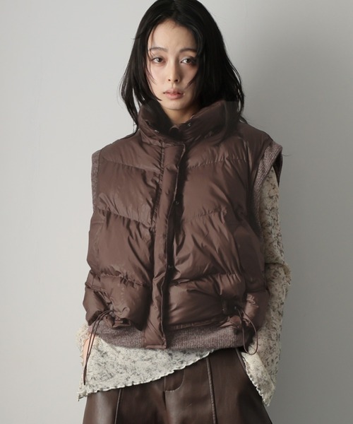 セール】スタンドカラーパフテック中綿ダウンベスト（ダウンベスト