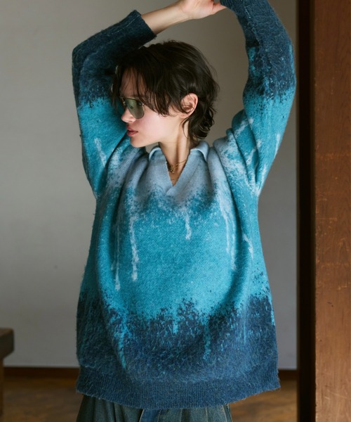 Irregularity Gradation Skipper Knit/イレギュラーグラデーション