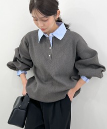 配色レイヤード風ニット