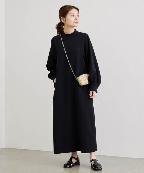 JOURNAL STANDARD（ジャーナルスタンダード）の「《WEB限定追加》ダブルクロスロングワンピース（ワンピース・レディース・ブラック/ネイビー・38/36）」の5枚目の写真