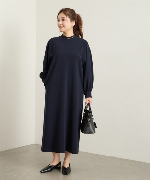 JOURNAL STANDARD（ジャーナルスタンダード）の「《WEB限定追加》ダブルクロスロングワンピース（ワンピース・レディース・ブラック/ネイビー・38/36）」の7枚目の写真