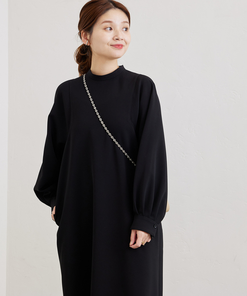 JOURNAL STANDARD（ジャーナルスタンダード）の「《WEB限定追加》ダブルクロスロングワンピース（ワンピース・レディース・ブラック/ネイビー・38/36）」の9枚目の写真