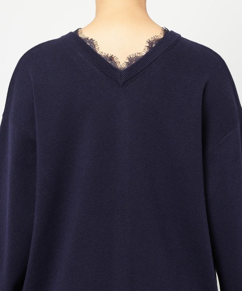 BARNYARDSTORM（バンヤードストーム）の「BARNYARDSTORM / 2WAYレース付きニット（カーディガン/ボレロ・レディース・ライトグレー/ネイビー・FREE）」の19枚目の写真