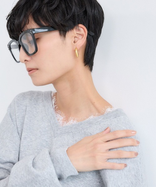 BARNYARDSTORM（バンヤードストーム）の「BARNYARDSTORM / 2WAYレース付きニット（カーディガン/ボレロ・レディース・ライトグレー/ネイビー・FREE）」の3枚目の写真