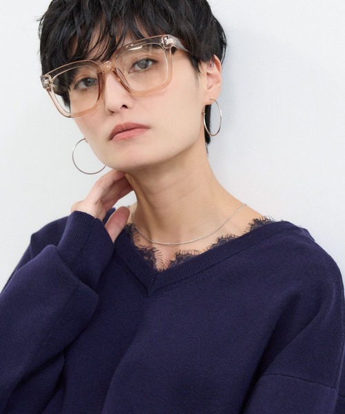 BARNYARDSTORM（バンヤードストーム）の「BARNYARDSTORM / 2WAYレース付きニット（カーディガン/ボレロ・レディース・ライトグレー/ネイビー・FREE）」の4枚目の写真