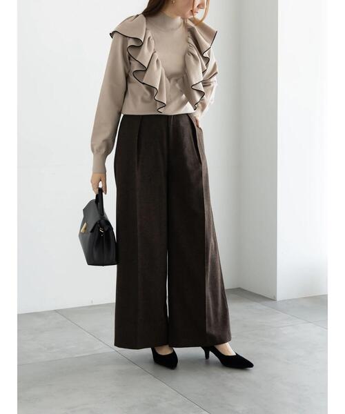 Te chichi(テチチ)の「【宮本茉由着用】ツイードワイドパンツ(その他パンツ・レディース・ブラック/ブラウン・F)」の3枚目の写真