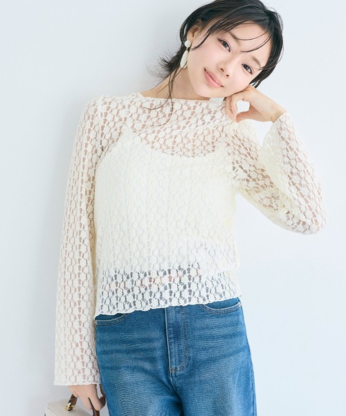トップス Goo セール】【WEB限定セール】ストレッチレーストップス（Tシャツ