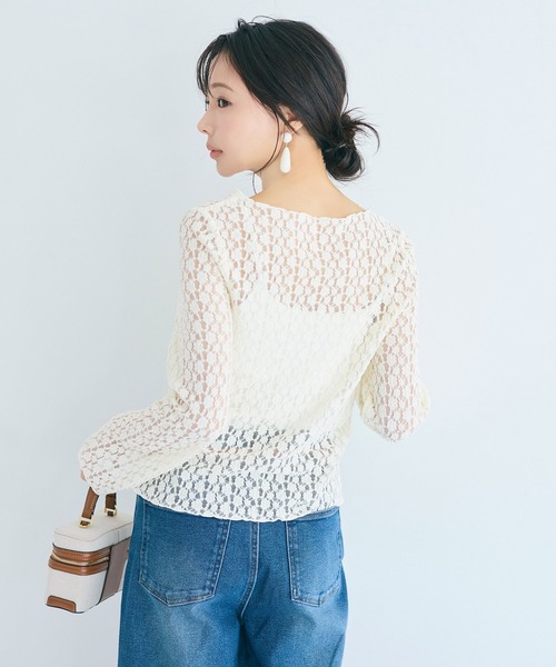 coca(coca)(コカ)の「ストレッチレーストップス(Tシャツ/カットソー・レディース・アイボリー/チャコール・L/M/S)」の5枚目の写真