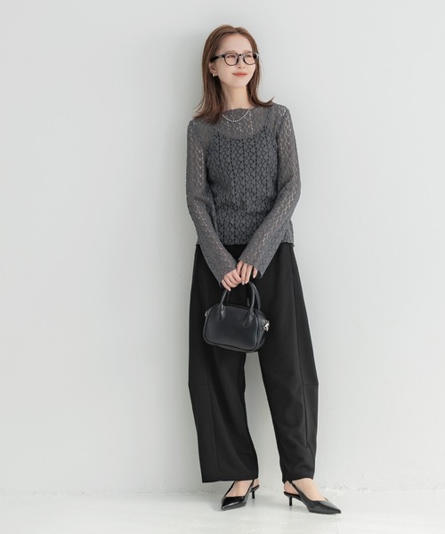coca(coca)(コカ)の「ストレッチレーストップス(Tシャツ/カットソー・レディース・アイボリー/チャコール・L/M/S)」の9枚目の写真